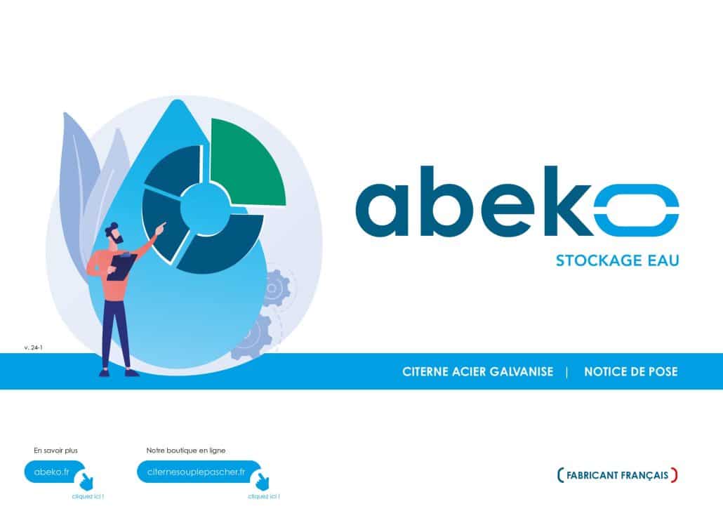 Fiche produit / notice de pose des citernes pour le stockage d'eau ABEKO